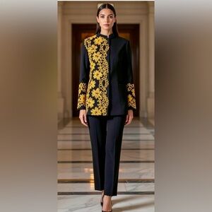 Peggy Jennings ~ Couture ~ Regal Black & Gold Embroidered Jacket 🖤💛